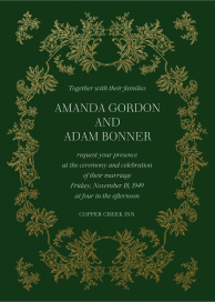 Gold Lace - Wedding Invitation by  Monique Lhuillier