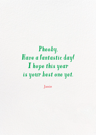 Strawberry Picking Birthday Card - Back
