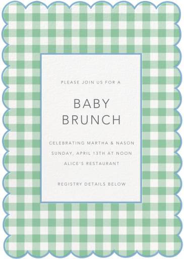 Gingham Shower - Baby Shower Invitation by Meri Meri