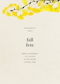 Gingko - Fall Party Invitation by Felix Doolittle