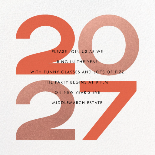 Modern 2027 New Year Invitation