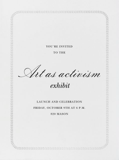 Leaf Inner Bevel Border - Art Exhibition Invitation by Paperless Post
