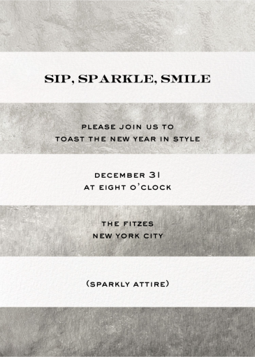 Evergreen Stripes - New Year's Eve Invitation by kate spade new york
