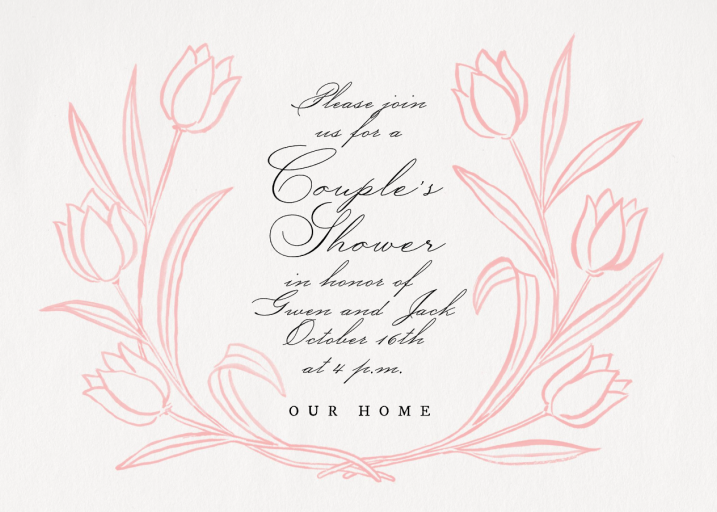 Tulip Border - Bridal Shower Invitation by Emilia Wickstead
