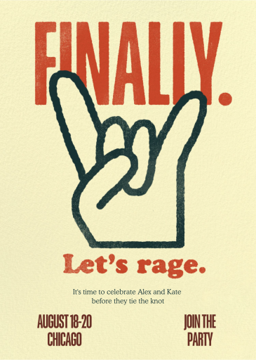 Rock Out - Bachelorette Party Invitation by Derek Blasberg