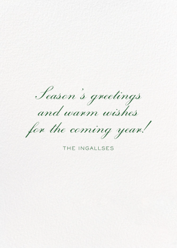 Inkwell - Christmas Card by Bernard Maisner - Back