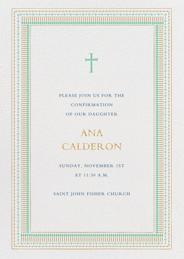 El gran día de nuestro bebé: invitación de confirmación de Mr. Boddington's Studio