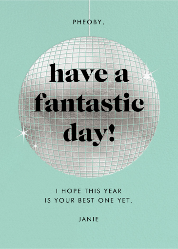 Sparkly Disco Ball - Birthday Card by Paperless Post
