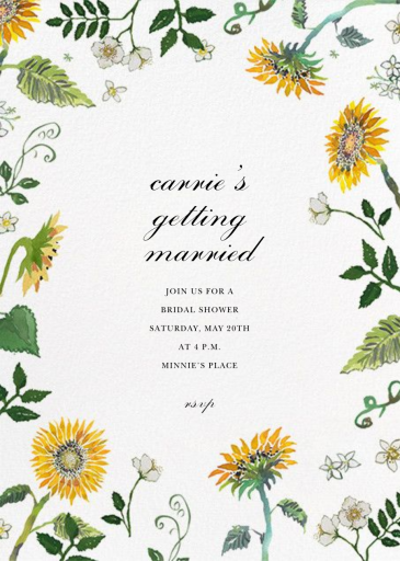 Dandelion Harvest (Tall) - Bridal Shower Invitation by Happy Menocal