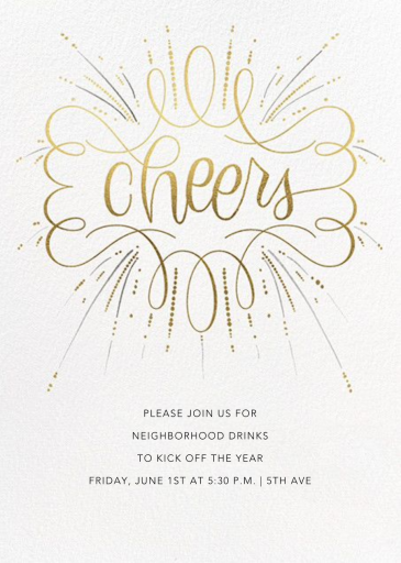 Curlicue Cheers - Get-Together Invitation by Paperless Post