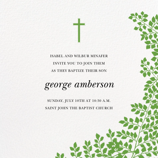 Fern II - Religious Invitation by Paperless Post