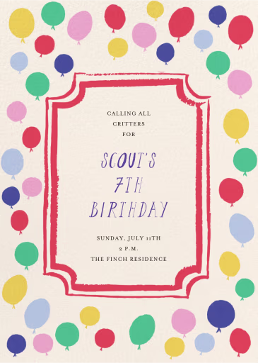 Pop Around Frame - Birthday Invitation by Mr. Boddington's Studio