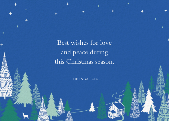 Cabin & Forest Christmas Night Card