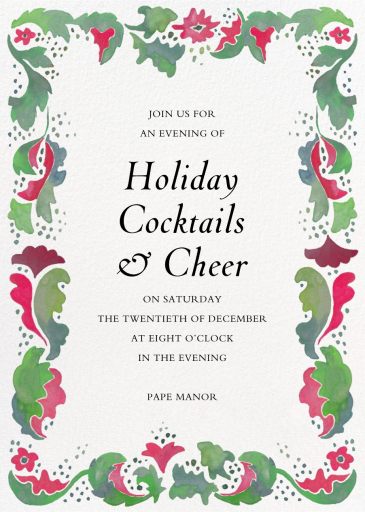 Festive Flourish - Holiday Party Invitation by Happy Menocal