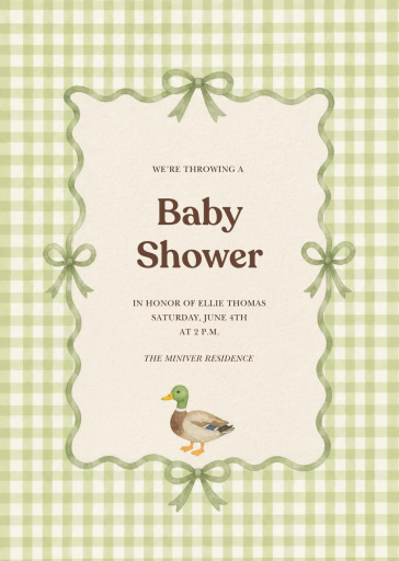 Orange Gingham Pattern Invitation