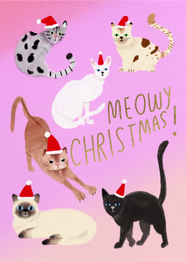 Santa Claws - Christmas Card by Carolyn Suzuki Studio