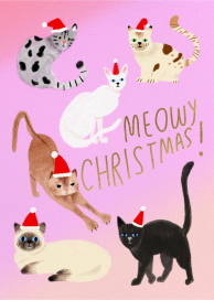 Santa Claws - Holiday Card by Carolyn Suzuki Studio