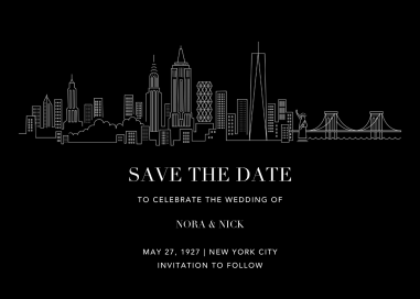 City Skyline View - Save the Date by Paperless Post
