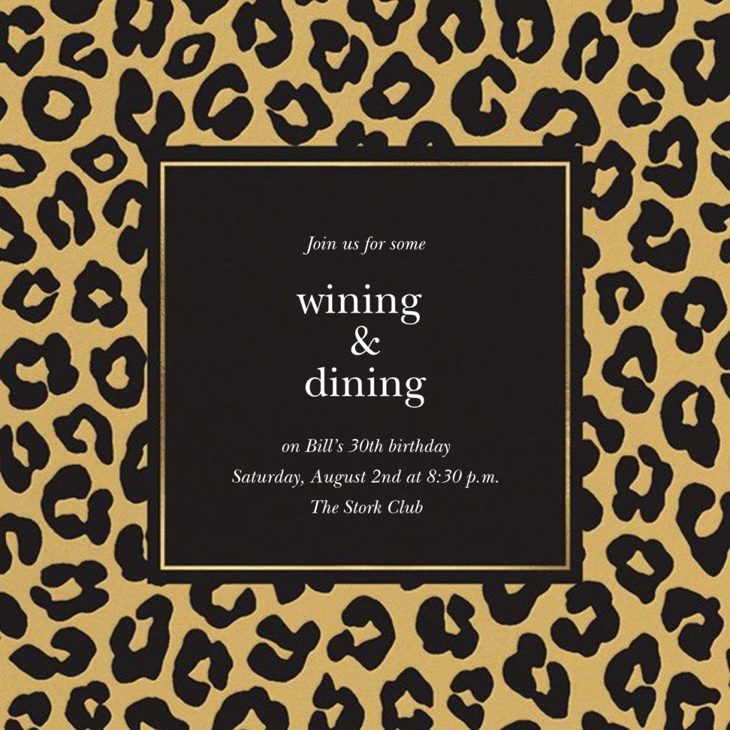 Leopard Invitation