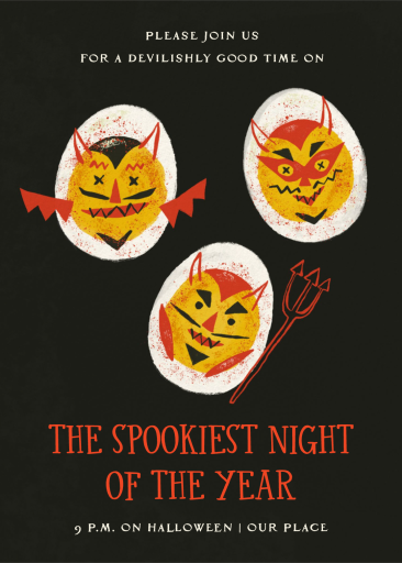 Retro Devil Deviled Egg Invitation