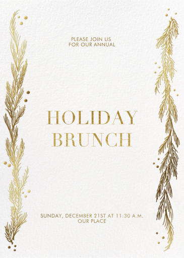 Festive Winter Pine - Holiday Party Invitation by Paperless Post