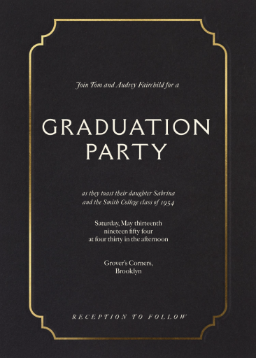 Traditional Border - Invitación a la fiesta de graduación de Paperless Post