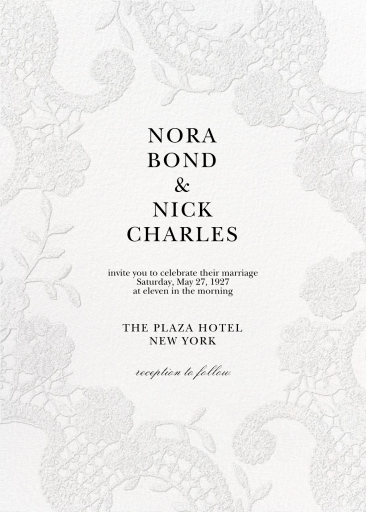 Vintage Lace - Wedding Invitation by Oscar de la Renta