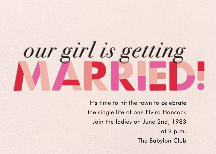 Our Girl's Getting Married - Bridal Shower Invitation by Paper Source