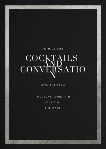 Simple Gold Border - Cocktail Party Invitation by Paperless Post