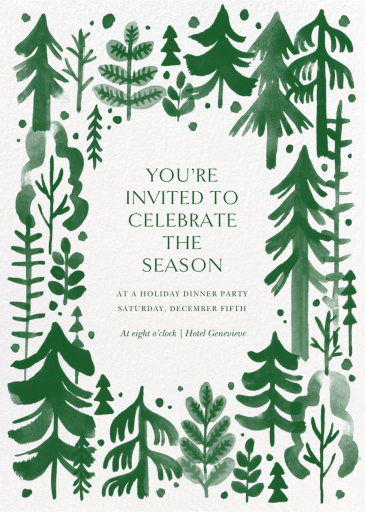 Winter Watercolor Trees - Party Invitation by Paperless Post