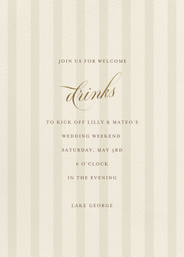 Beige Striped Classic Invitation