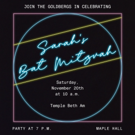 Neon Frames - Bar & Bat Mitzvah Invitation by Paperless Post