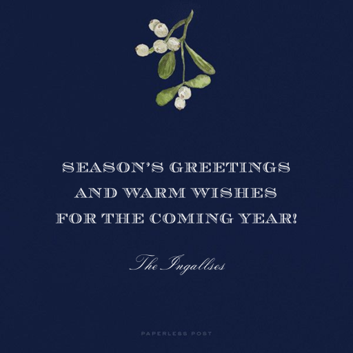 Holiday Foliage Border - Square - Holiday Card by Paperless Post - Back