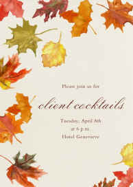 Watercolor Fall Leaves - Business Invitation by Paperless Post