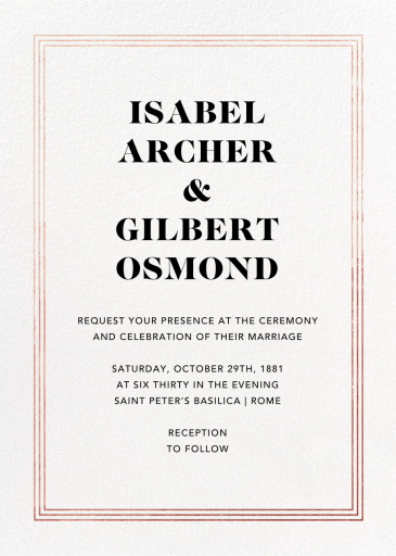 Triple Interior Border  - Wedding Invitation by Paperless Post