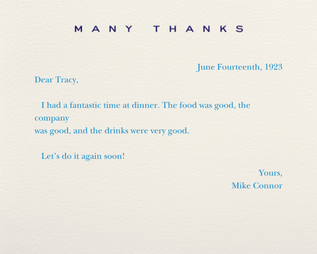 Many Thanks Cream - Stationery by Paperless Post