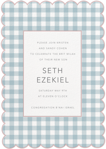 Gingham Shower - Religious Invitation by Meri Meri