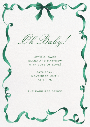 Festive Ribbon - Baby Shower Invitation by Clementina Sketchbook