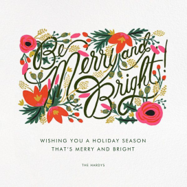 Merry, Bright, and Blooming - Christmas Card by Rifle Paper Co.