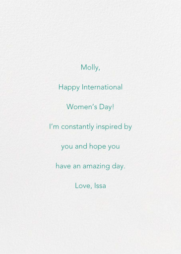 Good Stuff - International Women's Day Card by Ashley G - Back