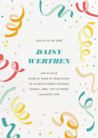 Confetti and Streamers - Retirement and Farewell Party Invitation by Paperless Post