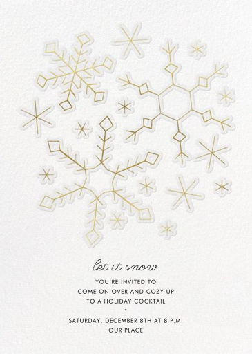 Gold Snowflakes - Christmas Card by Paperless Post