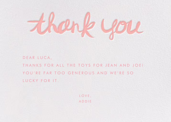 Brushed Thank You - Thank You Card by Linda and Harriett