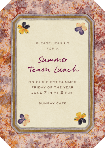 Speckled Florals - Dining & Drinks Invitation by Fin Fellowes