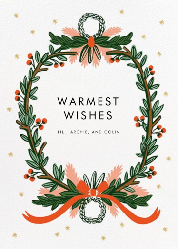 Midnight Wreath - Holiday Card by Rifle Paper Co.
