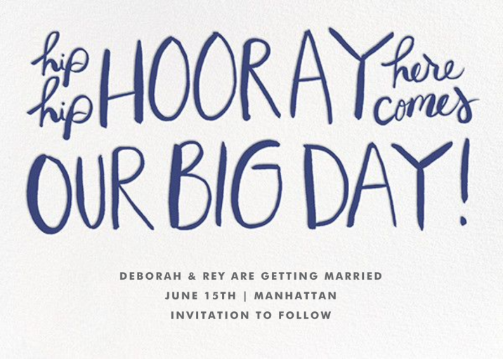 Hip Hip Hooray - Save the Date by Linda and Harriett