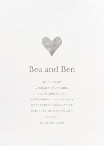 Foil Heart - Anniversary Invitation by Sugar Paper