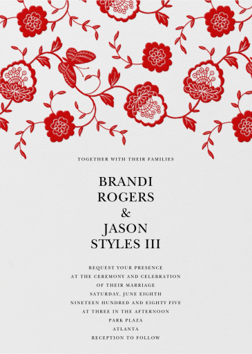 Floral Applique - Wedding Invitation by Oscar de la Renta