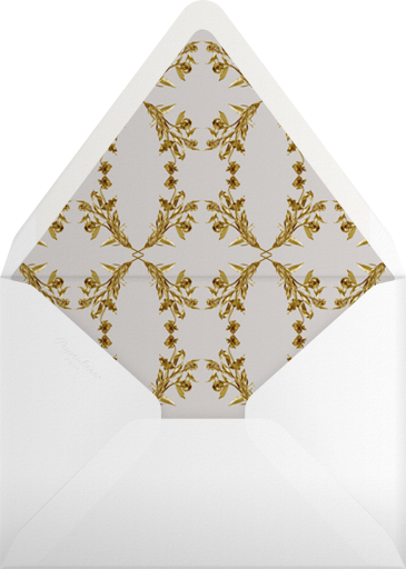 Gold Wreath Initials Invitation Envelope