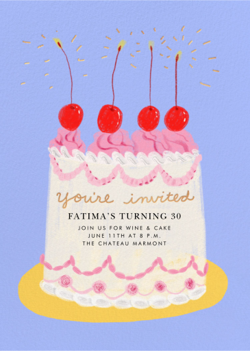 Sweet Cherry - Birthday Invitation by Carolyn Suzuki Studio